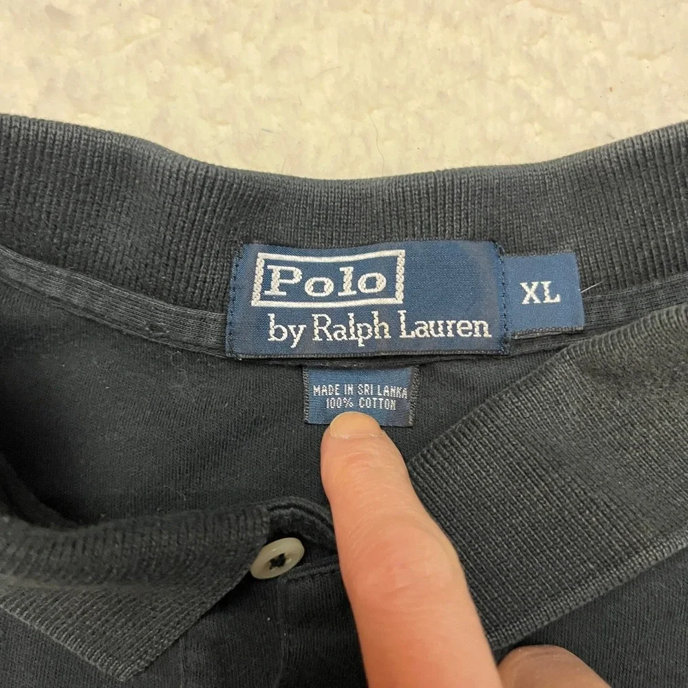 Polo Ralph Lauren Polo Shirt Mens XL Black Classic Fit Red Pony‎ Logo Cotton